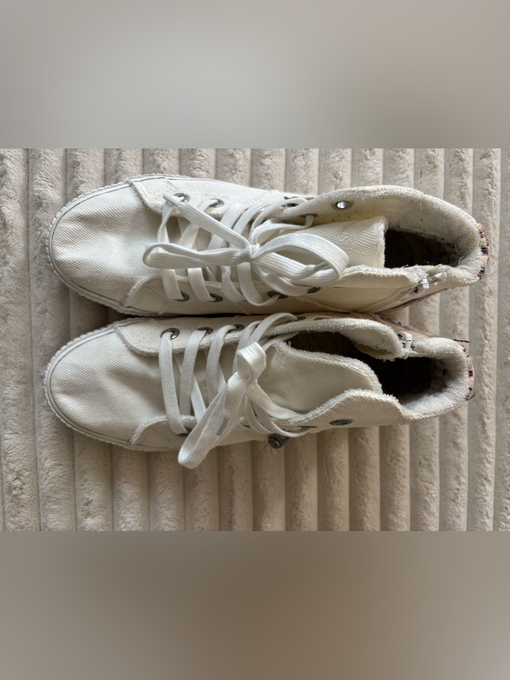 Blowfish White Canvas High-Top Sneakers